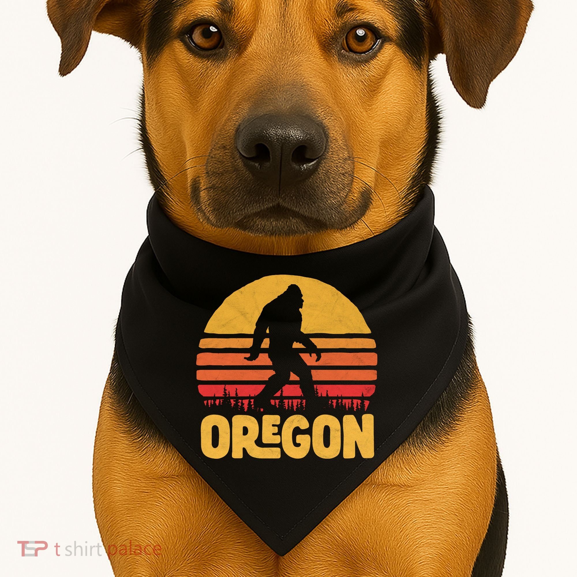 Oregon Bigfoot Sasquatch & Sun USA-Made Doggie Bandana