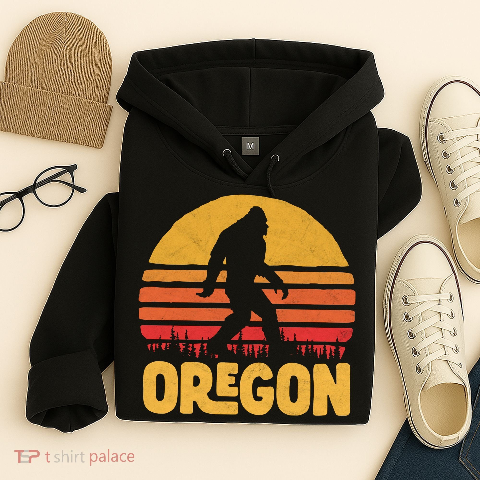 Oregon Bigfoot Sasquatch & Sun Hoodie
