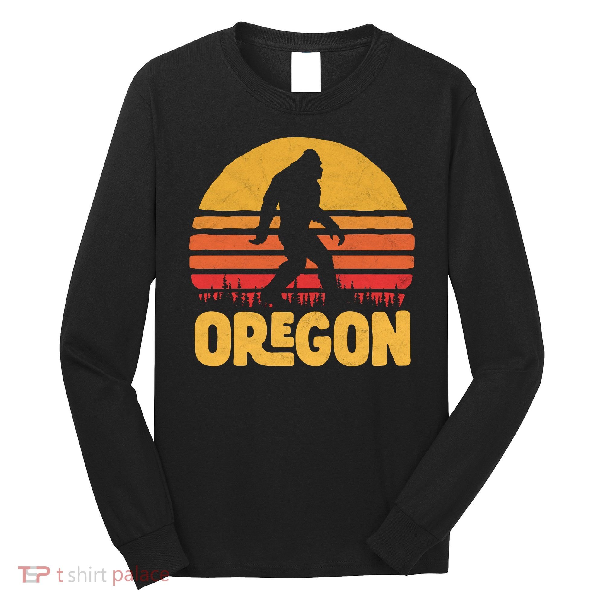 Oregon Bigfoot Sasquatch & Sun Long Sleeve Shirt