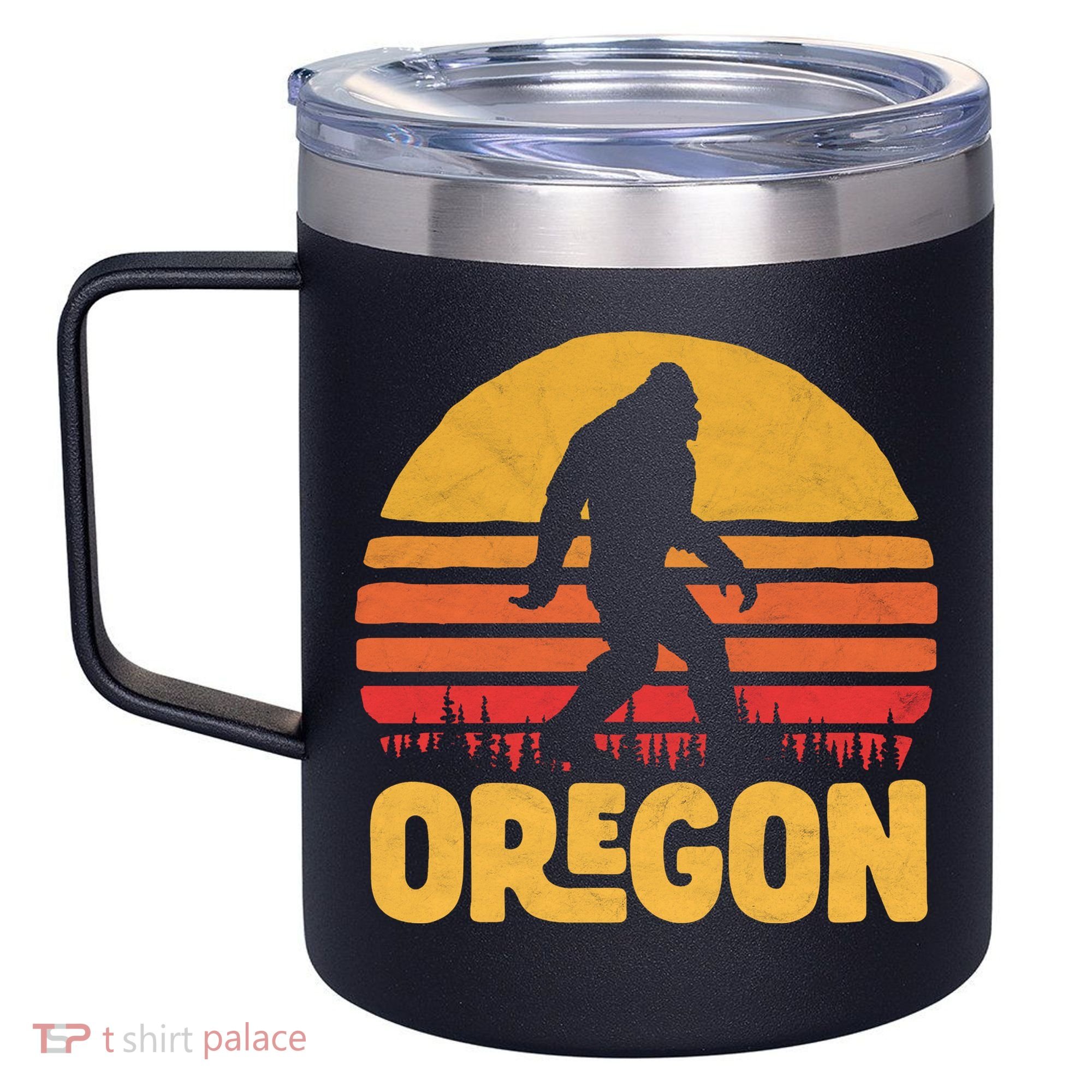 Oregon Bigfoot Sasquatch & Sun 12oz Stainless Steel Coffee Mug