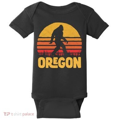 Oregon Bigfoot Sasquatch & Sun Baby Bodysuit