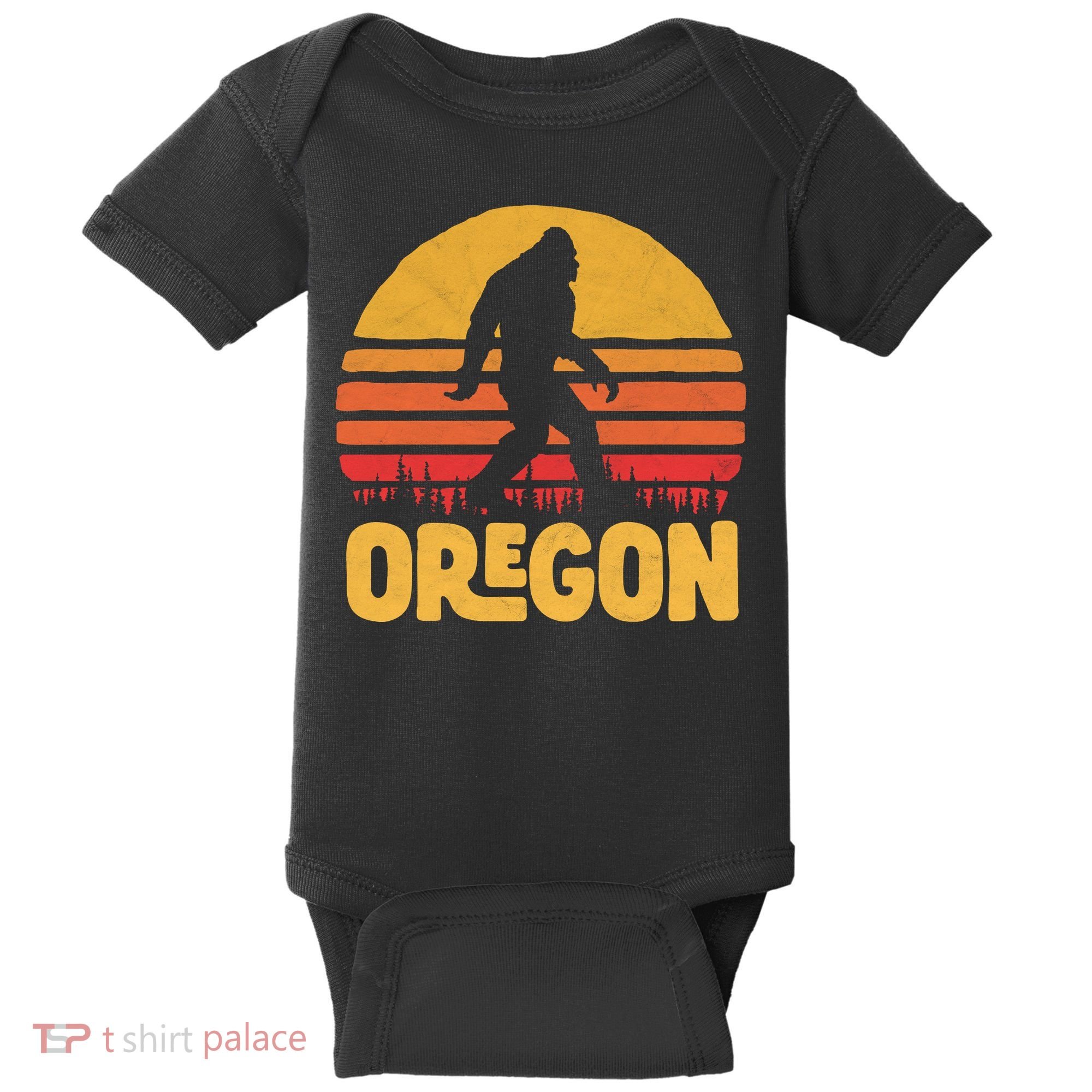 Oregon Bigfoot Sasquatch & Sun Baby Bodysuit