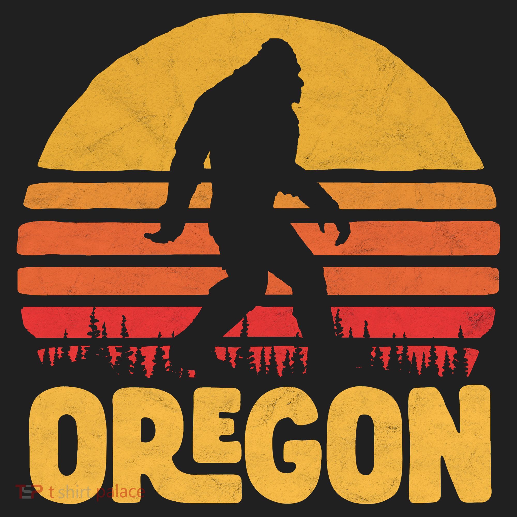 Oregon Bigfoot Sasquatch & Sun Golf Towel
