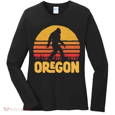 Oregon Bigfoot Sasquatch & Sun Women's Long Sleeve Shirt