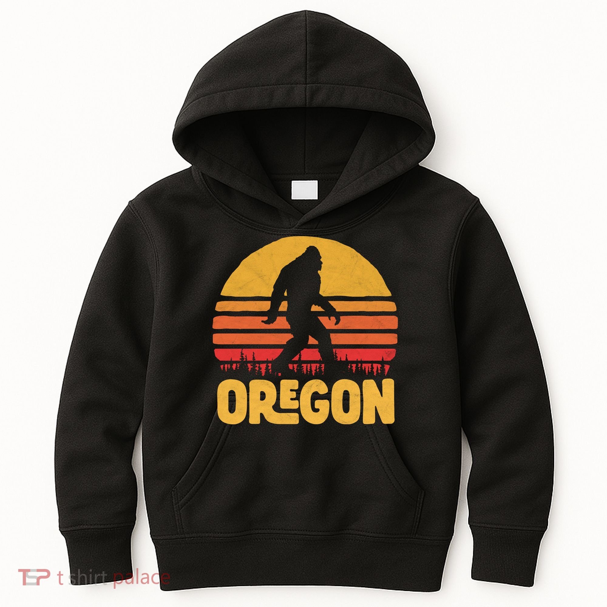 Oregon Bigfoot Sasquatch & Sun Kids Hoodie