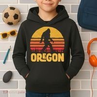Oregon Bigfoot Sasquatch & Sun Kids Hoodie thumb 2
