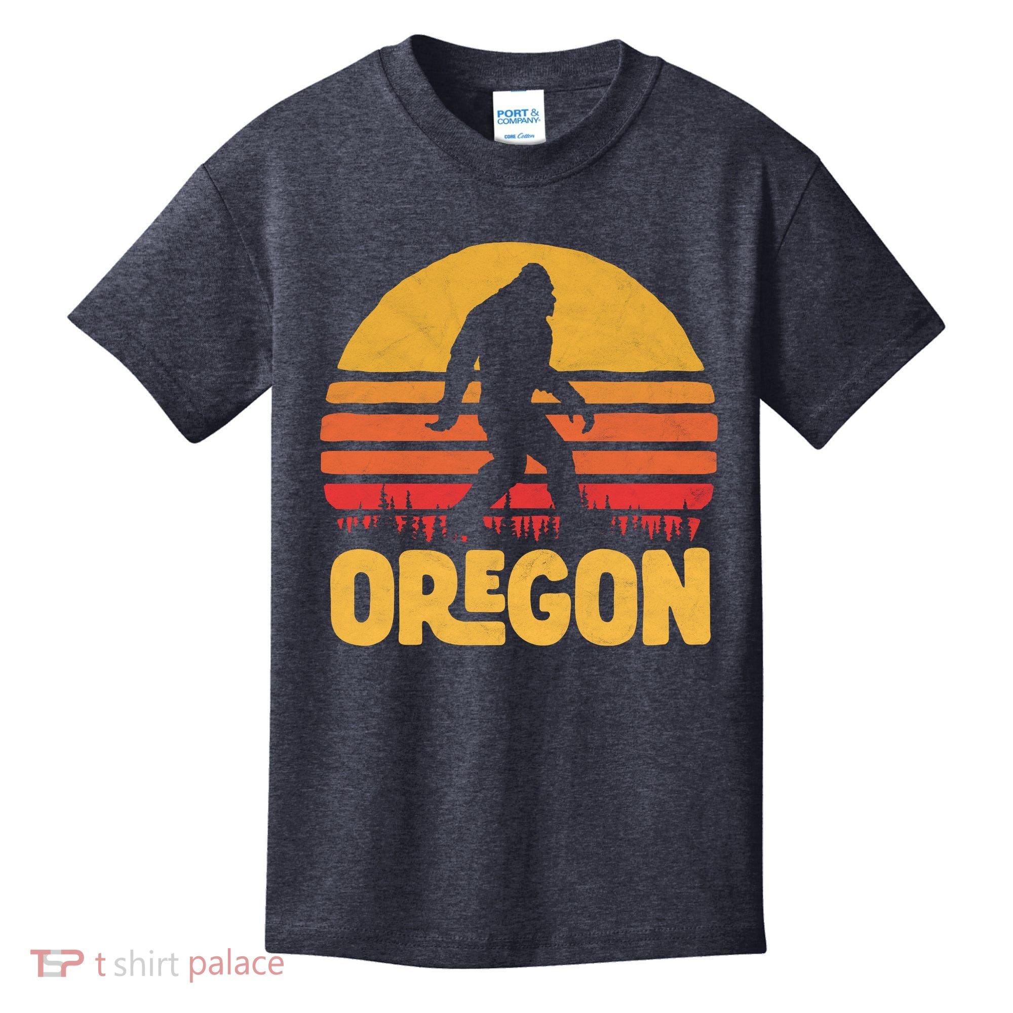 Oregon Bigfoot Sasquatch & Sun Kids T-Shirt