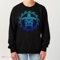 Ocean Blue Tribal Hawaiian Sea Turtle Women's Sweatshirt thumb 0