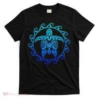Ocean Blue Tribal Hawaiian Sea Turtle T-Shirt thumb 0