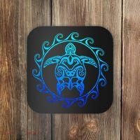Ocean Blue Tribal Hawaiian Sea Turtle Coaster thumb 0