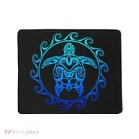 Ocean Blue Tribal Hawaiian Sea Turtle Mousepad thumb 0