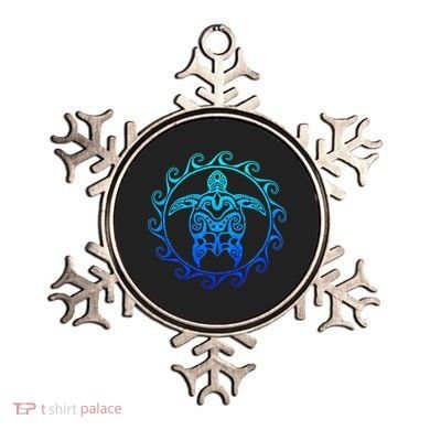 Ocean Blue Tribal Hawaiian Sea Turtle Ornament