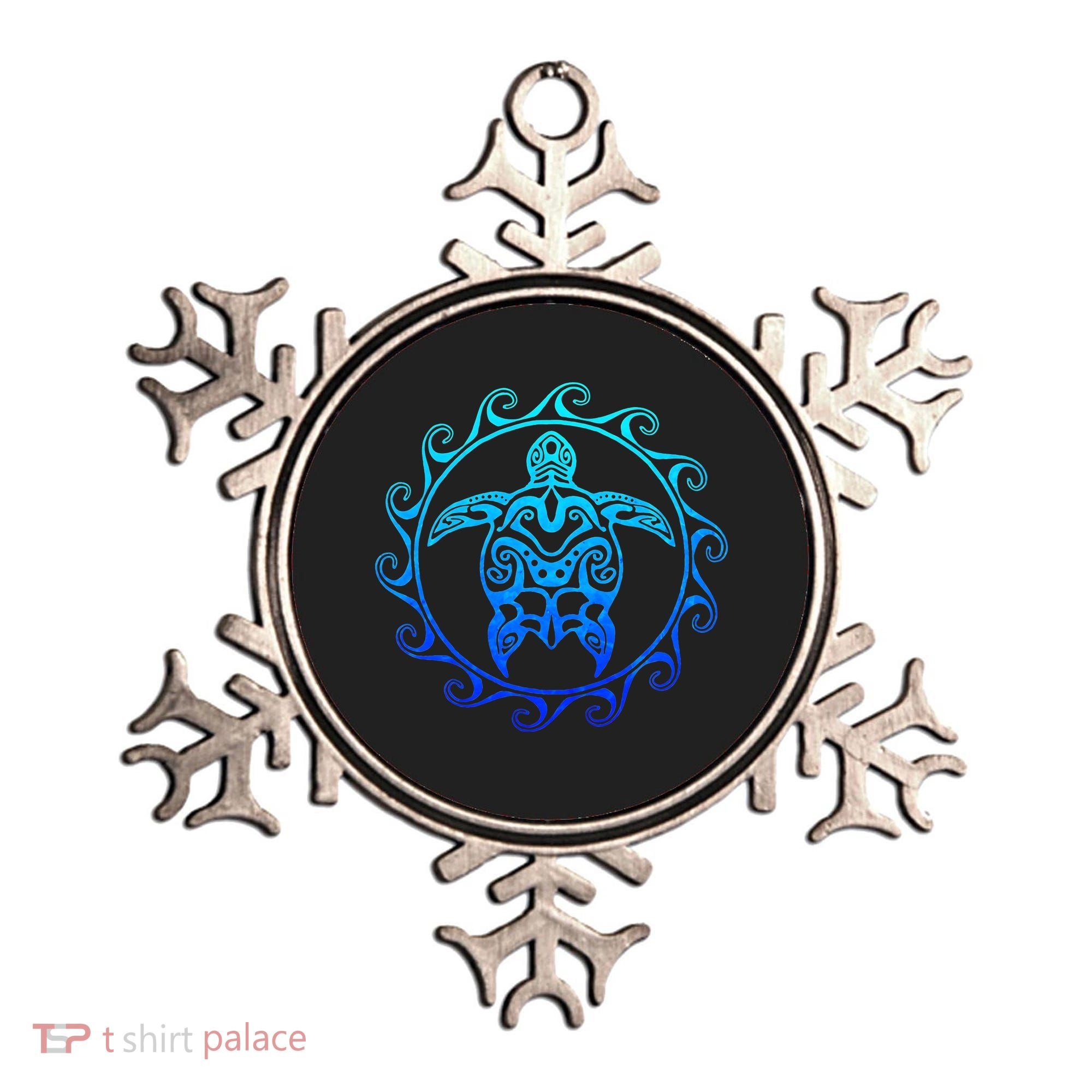 Ocean Blue Tribal Hawaiian Sea Turtle Ornament