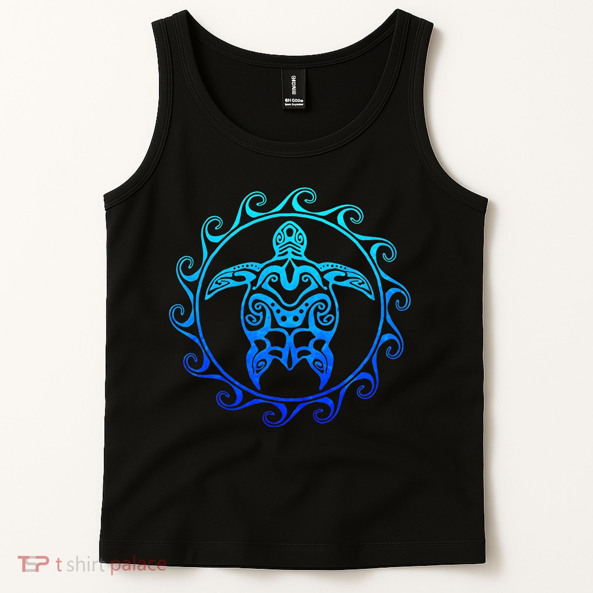 Ocean Blue Tribal Hawaiian Sea Turtle Tank Top