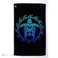 Ocean Blue Tribal Hawaiian Sea Turtle Golf Towel thumb 0