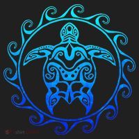 Ocean Blue Tribal Hawaiian Sea Turtle Golf Towel thumb 3