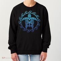 Ocean Blue Tribal Hawaiian Sea Turtle Women's Sweatshirt thumb 0