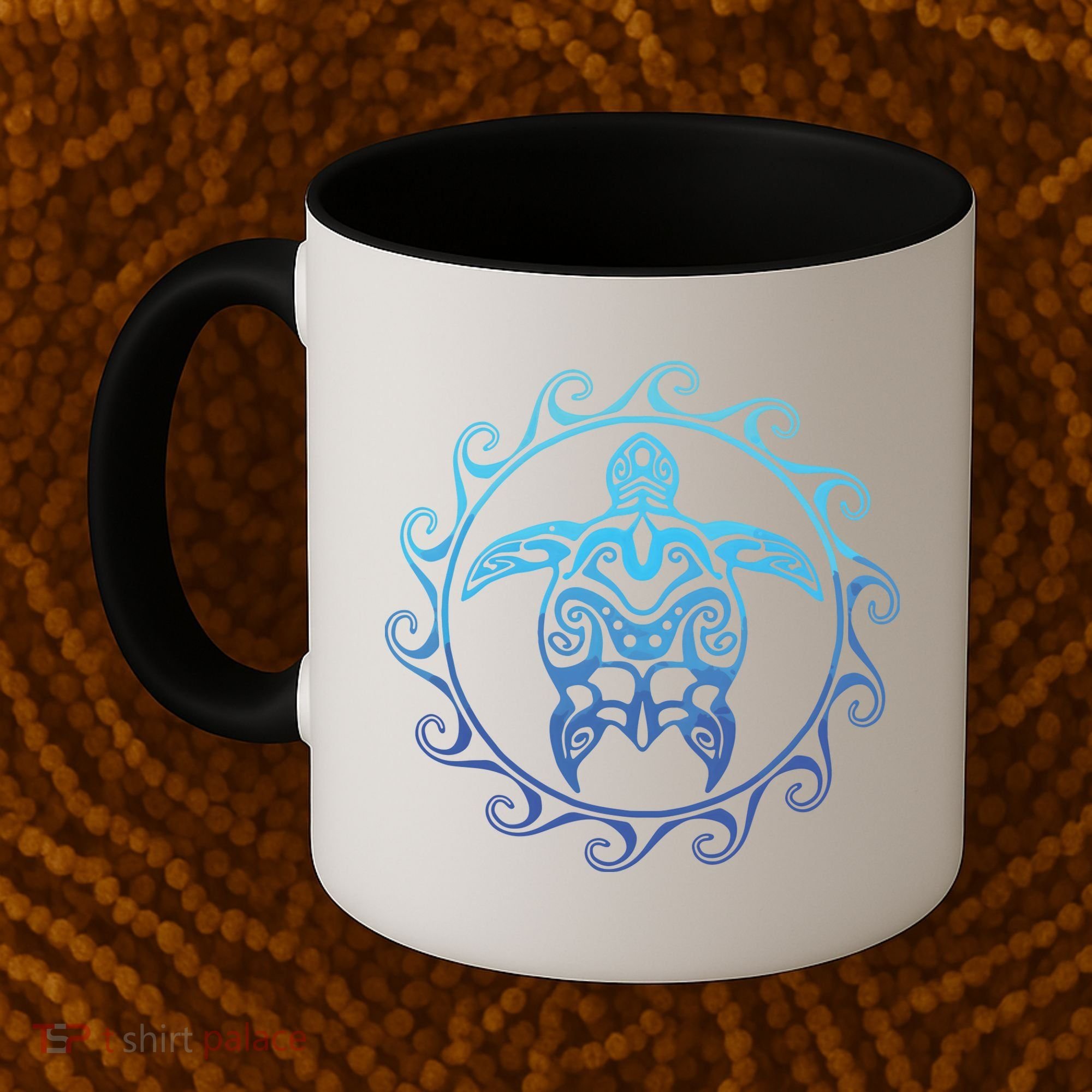 Ocean Blue Tribal Hawaiian Sea Turtle Coffee Mug