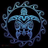 Ocean Blue Tribal Hawaiian Sea Turtle Coffee Mug thumb 5
