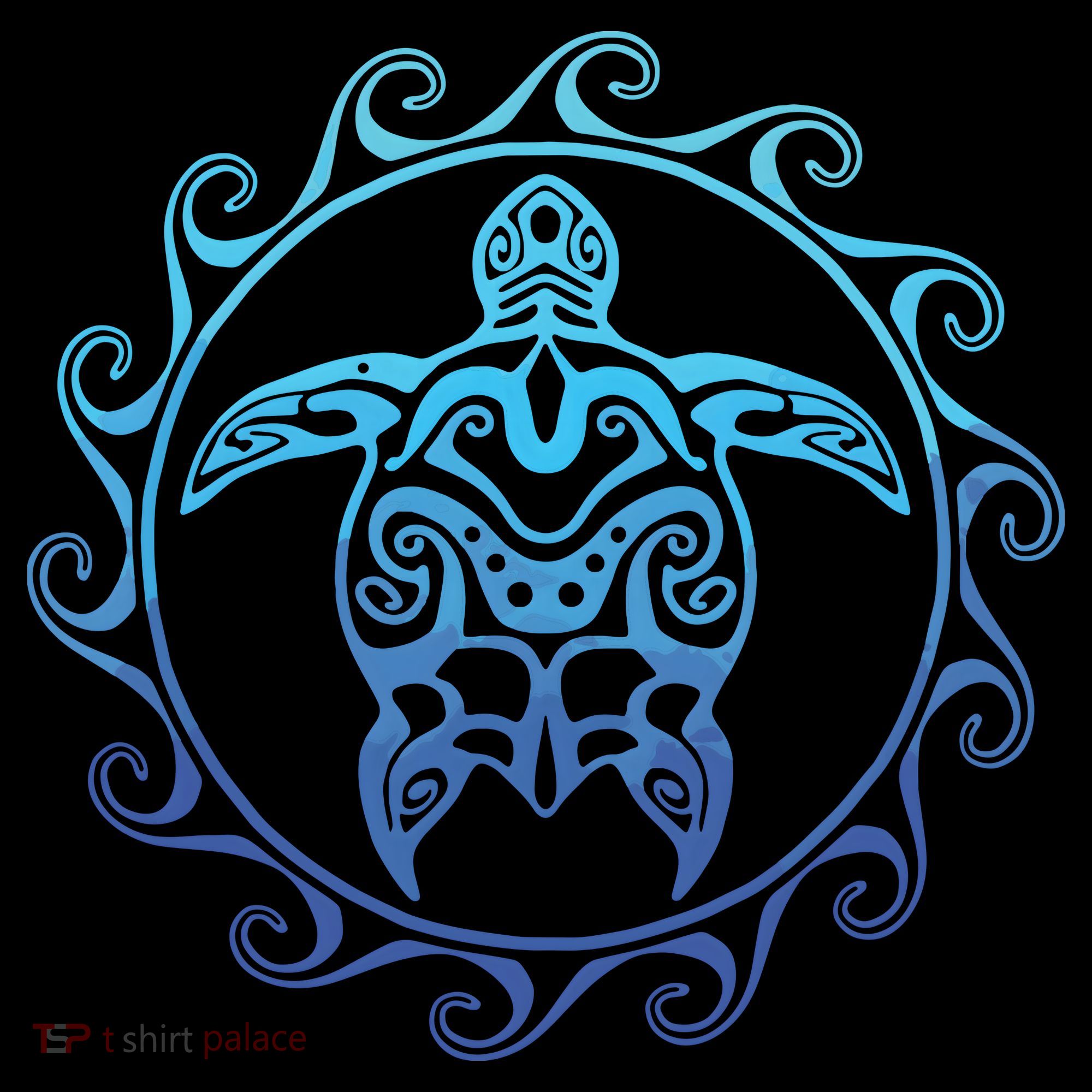 Ocean Blue Tribal Hawaiian Sea Turtle Coffee Mug