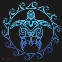 Ocean Blue Tribal Hawaiian Sea Turtle Women's Hoodie thumb 2