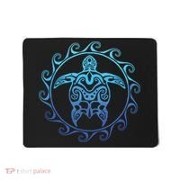 Ocean Blue Tribal Hawaiian Sea Turtle Mousepad thumb 0