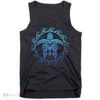 Ocean Blue Tribal Hawaiian Sea Turtle Tank Top thumb 0