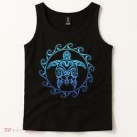 Ocean Blue Tribal Hawaiian Sea Turtle Tank Top thumb 2