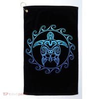 Ocean Blue Tribal Hawaiian Sea Turtle Golf Towel thumb 0