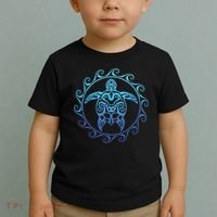 Ocean Blue Tribal Hawaiian Sea Turtle Toddler T-Shirt thumb 2