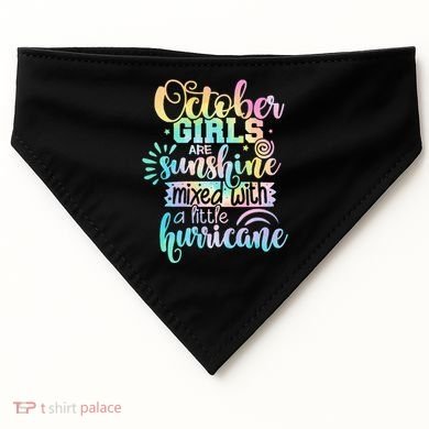 October Birthday Tie Die USA-Made Doggie Bandana