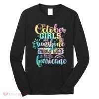 October Birthday Tie Die Long Sleeve Shirt thumb 0