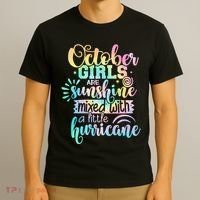 October Birthday Tie Die T-Shirt thumb 3