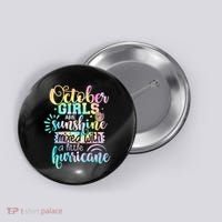 October Birthday Tie Die Button thumb 0