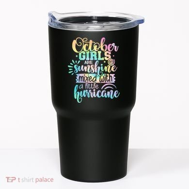 October Birthday Tie Die Tumbler