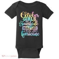 October Birthday Tie Die Baby Bodysuit thumb 0