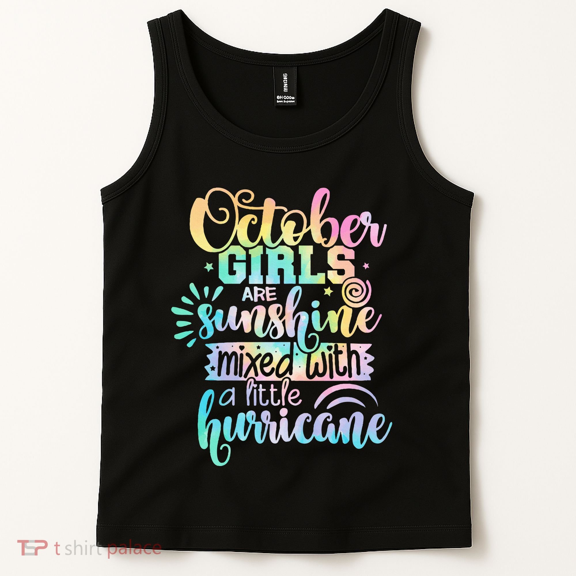 October Birthday Tie Die Tank Top