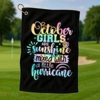October Birthday Tie Die Golf Towel thumb 1