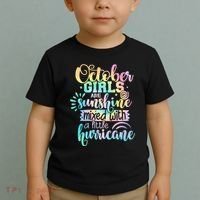 October Birthday Tie Die Toddler T-Shirt thumb 2