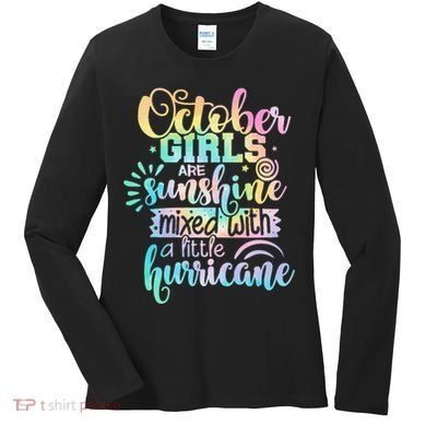 October Birthday Tie Die Women's Long Sleeve Shirt