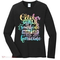 October Birthday Tie Die Women's Long Sleeve Shirt thumb 0