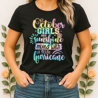 October Birthday Tie Die Women's T-Shirt thumb 2
