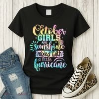 October Birthday Tie Die Women's T-Shirt thumb 3