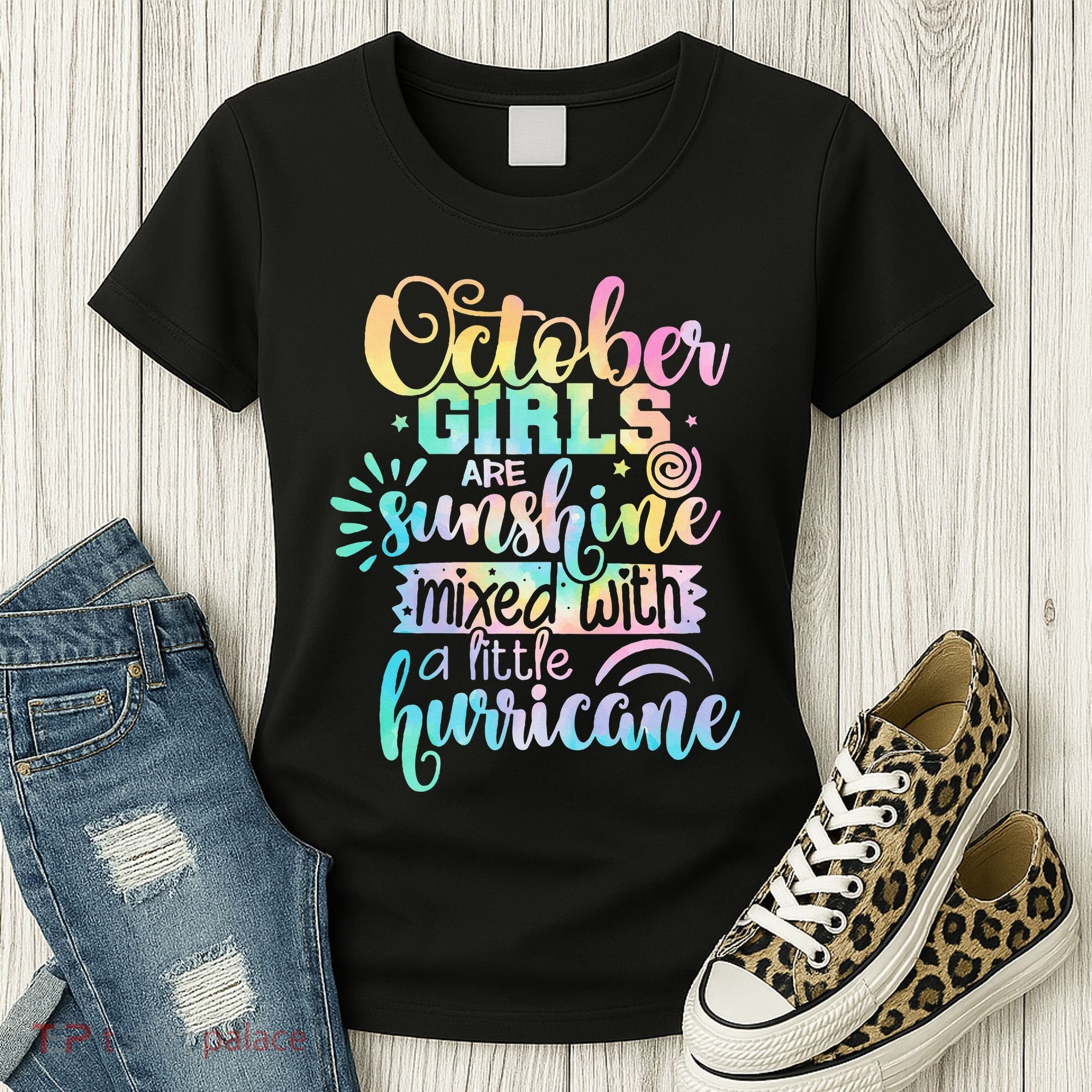 October Birthday Tie Die Women's T-Shirt