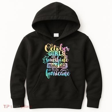October Birthday Tie Die Kids Hoodie