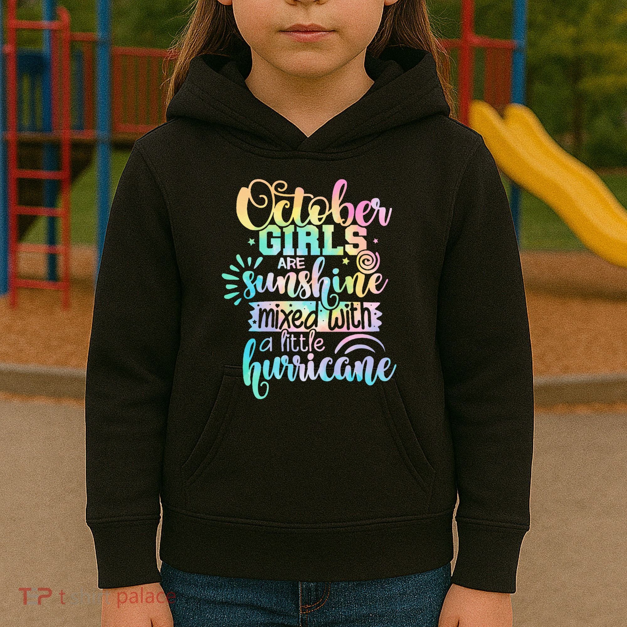 October Birthday Tie Die Kids Hoodie