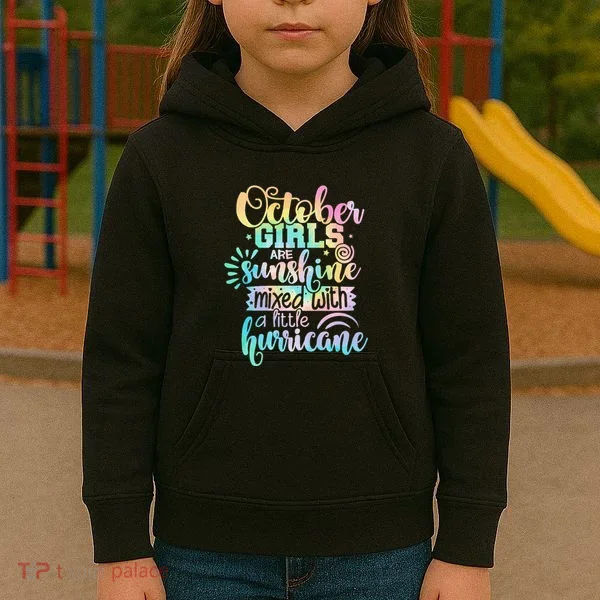 October Birthday Tie Die Kids Hoodie