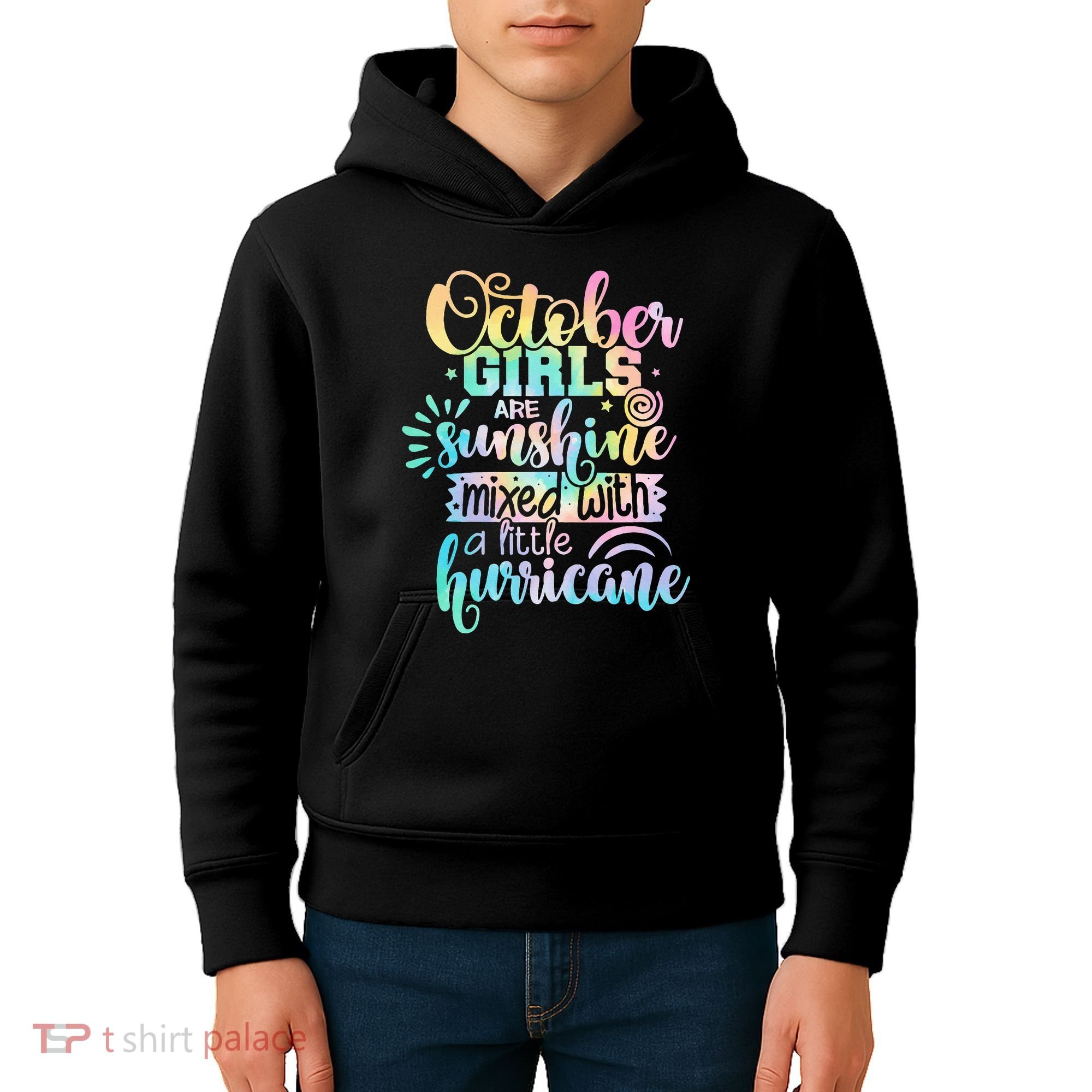October Birthday Tie Die Kids Hoodie