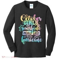 October Birthday Tie Die Kids Long Sleeve Shirt thumb 0
