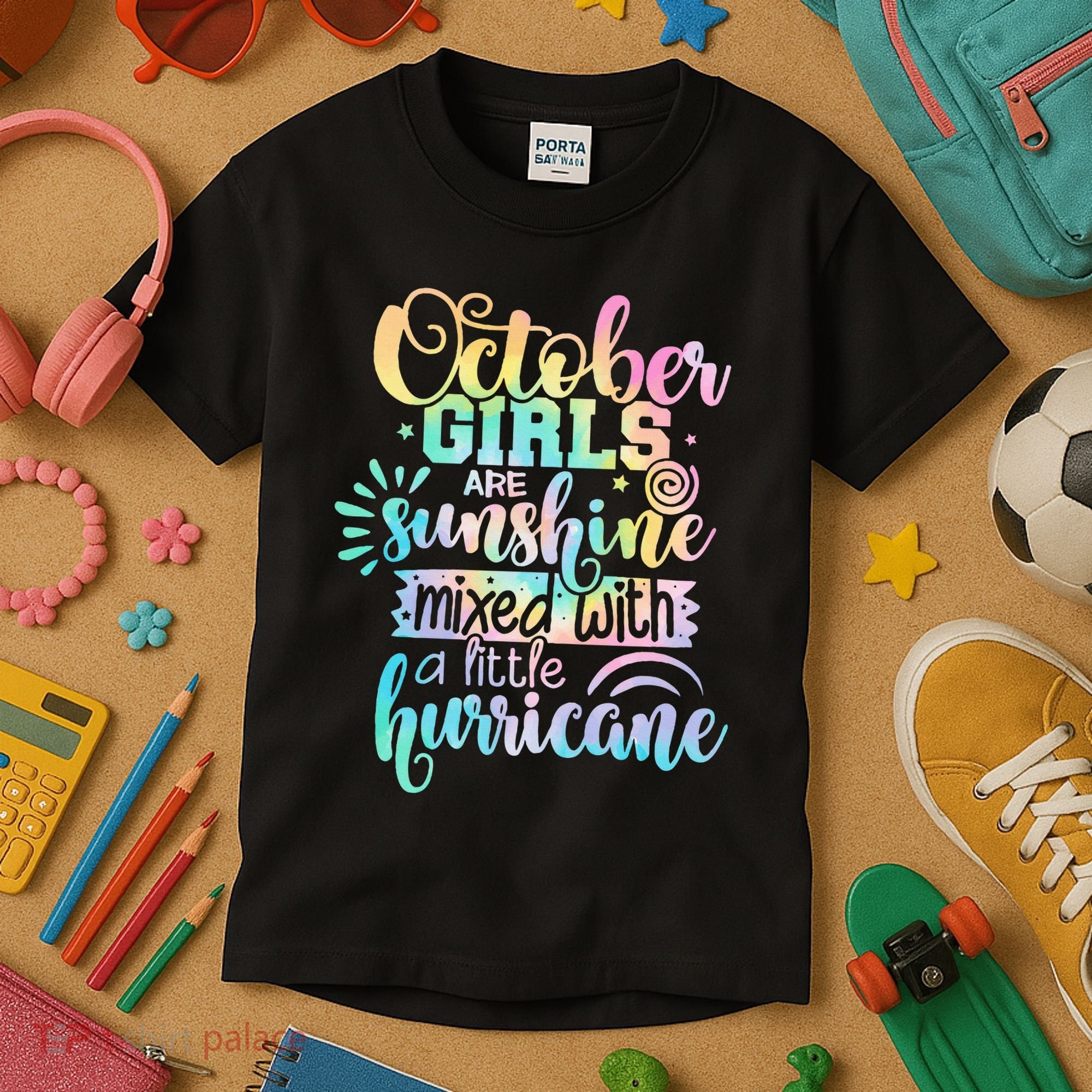 October Birthday Tie Die Kids T-Shirt